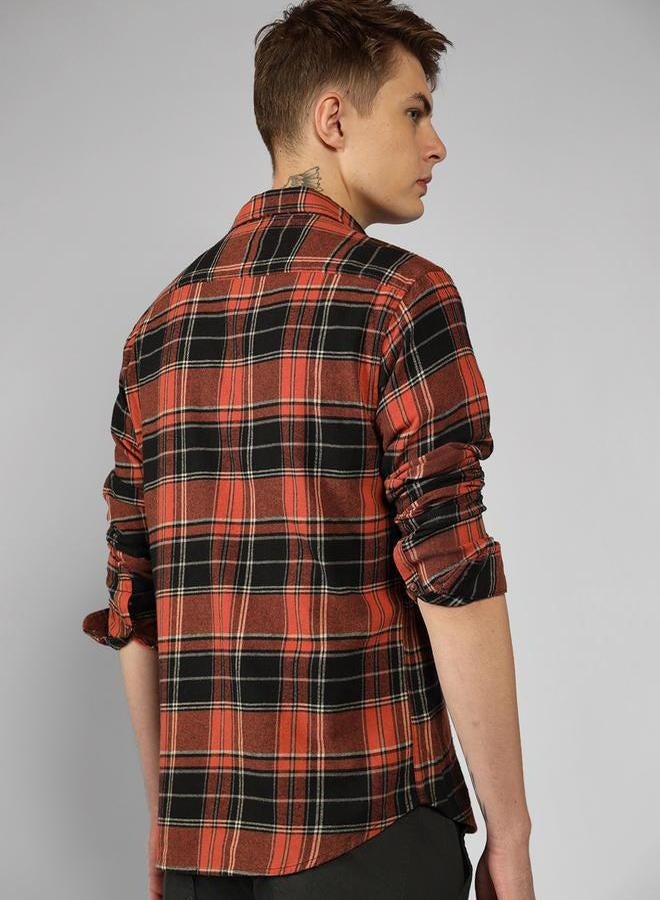 Dennis Lingo Dennis Lingo Checked Relaxed Fit Spread Collar Shirt  - Image 3