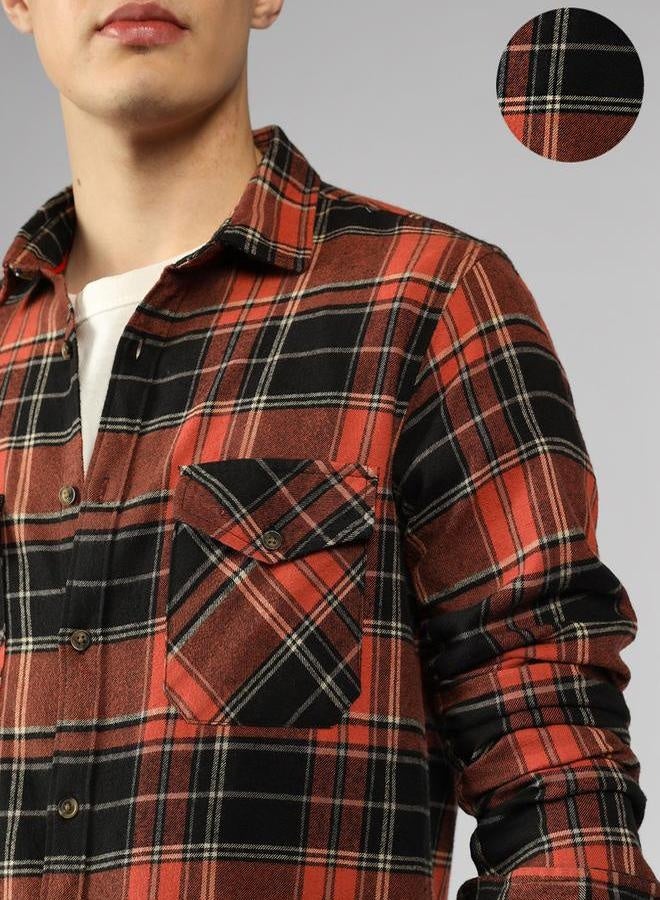 Dennis Lingo Dennis Lingo Checked Relaxed Fit Spread Collar Shirt  - Image 4