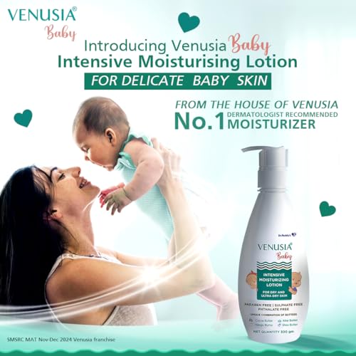 VENUSIA Dr. Reddy's Baby Intensive Moisturizing Lotion | Safe, Hydrating and Gentle | Goodness of Shea, Aloe, Cocoa and Mango Butter | Soothes Baby Skin | 300g - Image 3