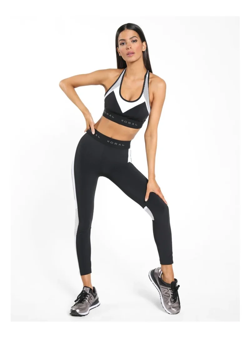 Koral Koral Active Emblem H.R. Cropped Legging-Black/White A2140HE32-L