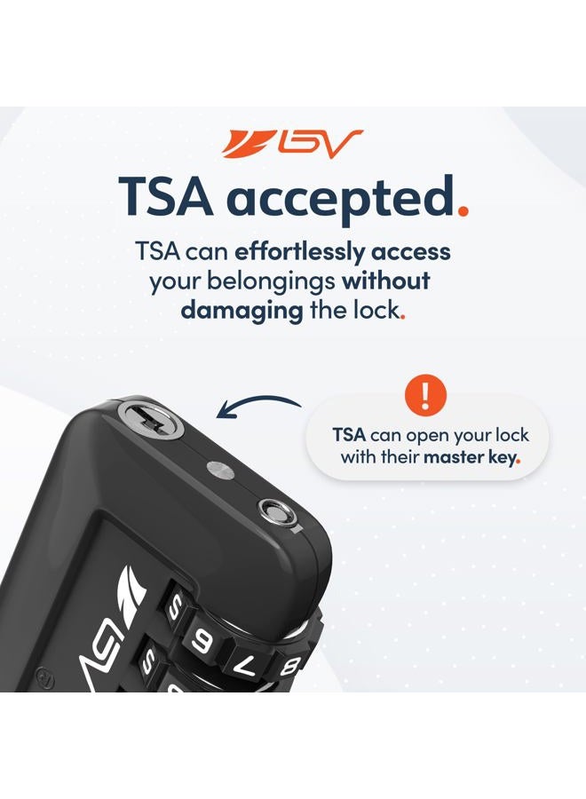 BV Black Combination Lock, TSA Approved, Resettable, 1000 Possibilities - Image 3