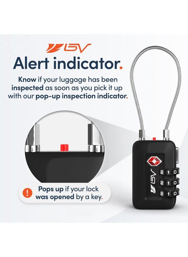BV Black Combination Lock, TSA Approved, Resettable, 1000 Possibilities - Image 4