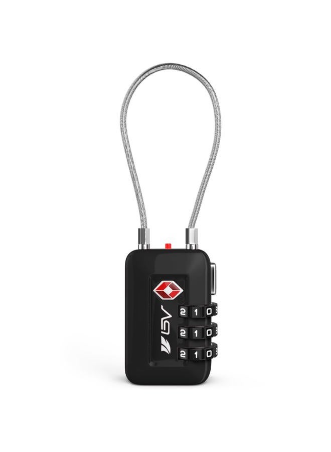 BV Black Combination Lock, TSA Approved, Resettable, 1000 Possibilities - Image 1