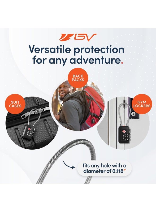 BV Black Combination Lock, TSA Approved, Resettable, 1000 Possibilities - Image 5