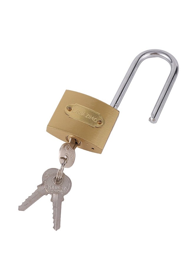 LAWAZIM Brass Padlock | Weatherproof Padlock with Keys for Travel Bags, File Cabinet Lock, Backpack, Suitcase, School Gym Locker, Toolbox  - Image 3