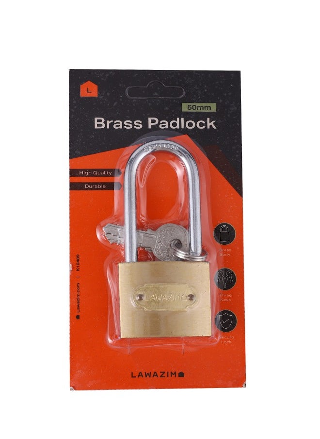 LAWAZIM Brass Padlock | Weatherproof Padlock with Keys for Travel Bags, File Cabinet Lock, Backpack, Suitcase, School Gym Locker, Toolbox  - Image 4