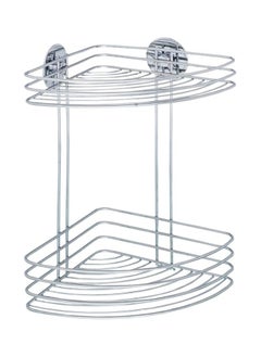 Wenko WENKO Turbo-Loc Corner Rack - 2 Shelves, Fixing Without Drilling, Steel, Chrome  - Image 1