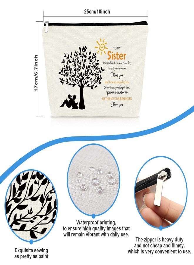 حقيبة مكياج هدايا للأخت من أختها، هدايا ملهمة لأعياد الميلاد والتخرج وعيد الأم وحفلات الزفاف، حقيبة مستحضرات تجميل بسحاب، هدايا تقدير للأخوات البالغات، حقيبة أدوات تجميل للسفر، حقيبة صغيرة - Image 2