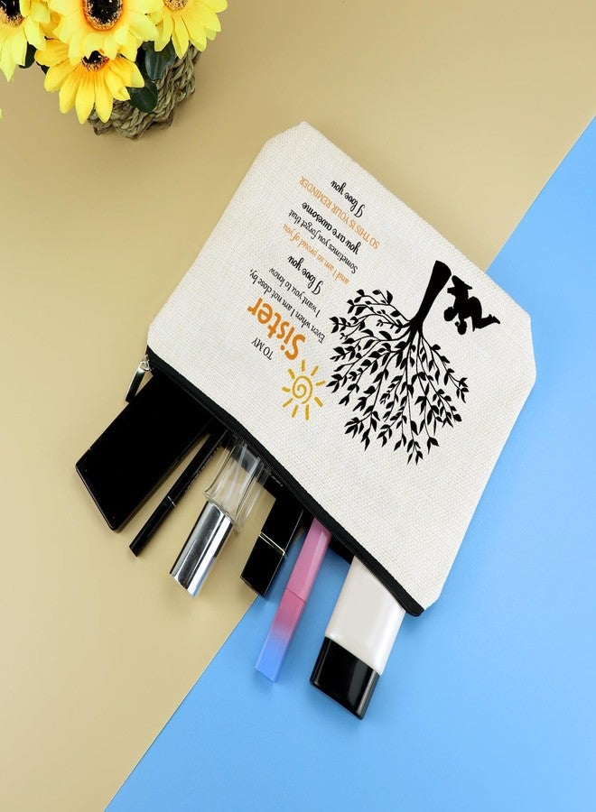 حقيبة مكياج هدايا للأخت من أختها، هدايا ملهمة لأعياد الميلاد والتخرج وعيد الأم وحفلات الزفاف، حقيبة مستحضرات تجميل بسحاب، هدايا تقدير للأخوات البالغات، حقيبة أدوات تجميل للسفر، حقيبة صغيرة - Image 4