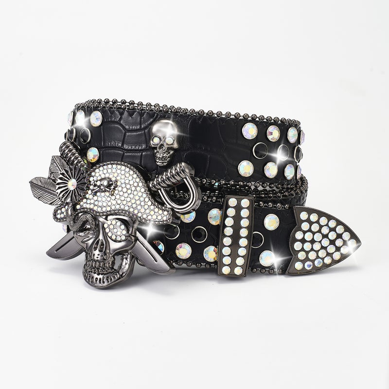 Punk Belt Style Pirate Rhinestone Punk Girl Wind Rock Fashion Belt Men'S And Women'S Belt - Image 1