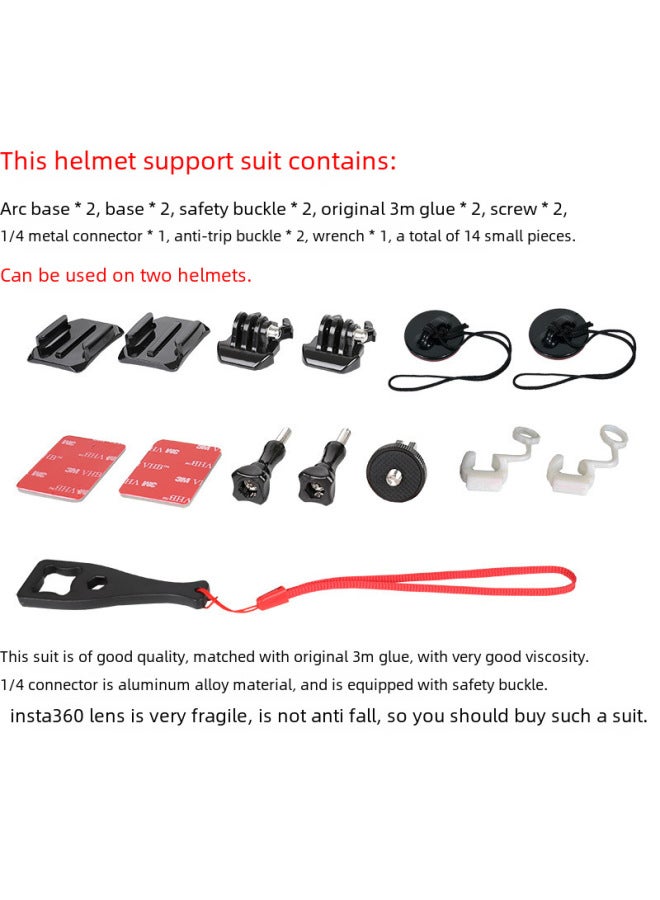 Insta360 X3/helmet Bracket Fixed Base One X2 Panoramic Sports Camera Motorcycle Riding Accessories - Image 2
