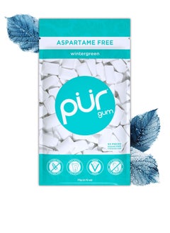 PUR Gum Sugar Free Chewing Gum | 100% Xylitol | Vegan, Aspartame Free, Gluten Free | Natural Wintergreen Flavored Gum, 55 Pieces (Pack of 1)  - Image 1
