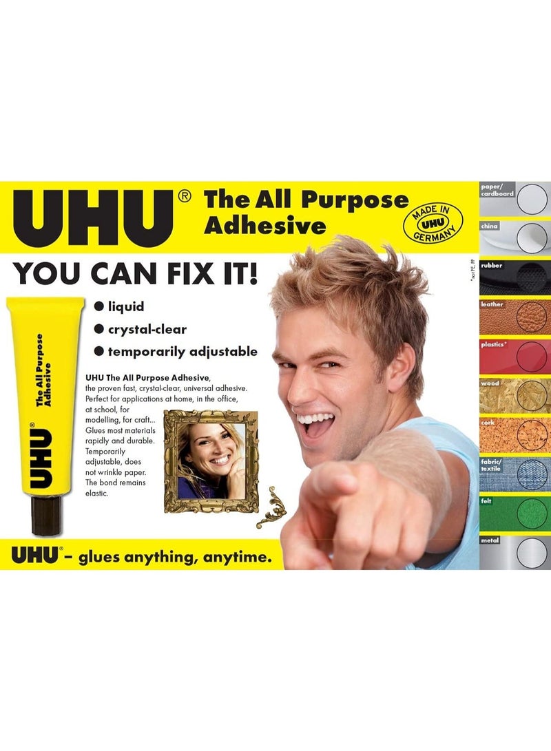 يو إتش يو UHU All Purpose Adhesive Tube, 125 ml, Transparent - Image 2