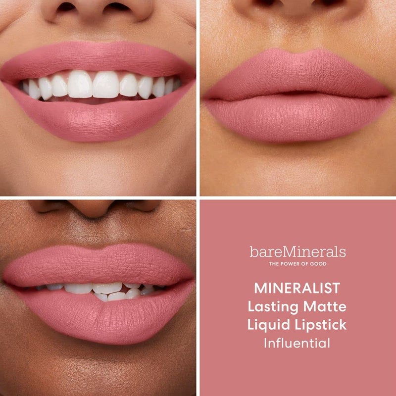 bareMinerals Mineralist Lasting Matte Liquid Lipstick for Women, Velvet Matte Finish, All-Day Wear, Weightless, Non-Drying Formula, Talc-Free Lipstick - Image 3