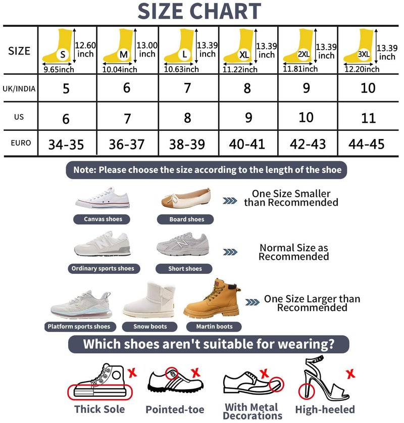 Massmot 13 inch Tall Silicone Shoe Cover Waterproof, Double-Breasted Waterproof Layer Shoes Cover for Rainy Season, Anti Slip and Wear-Resistant, Reusable Non-Slip Shoe Rain Cover (7 UK, Grey) - Image 2