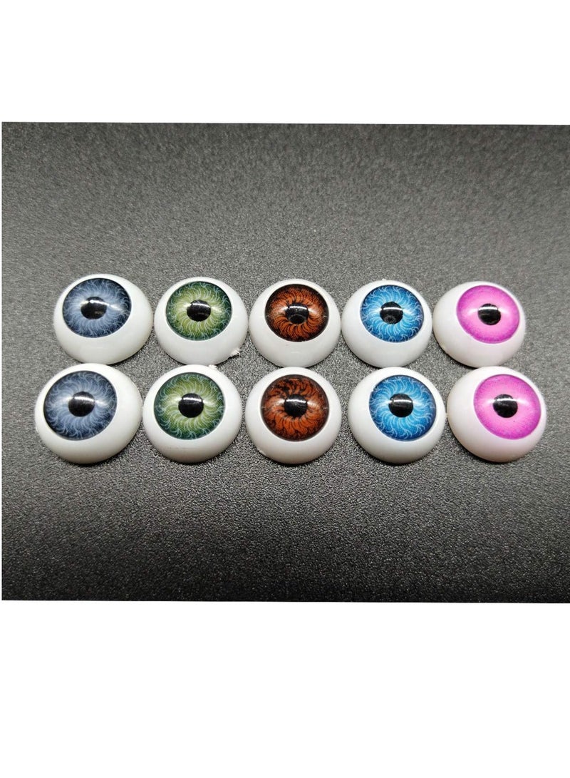 SUNSAR 12mm Doll Eyeballs Half Round Plastic Eyes, Craft Plastic Fake Eyes, 100pcs/box Animal Eyes Doll Eyeballs Plastic Eyes Eyeball for DIY Doll and Craft Making - Image 4