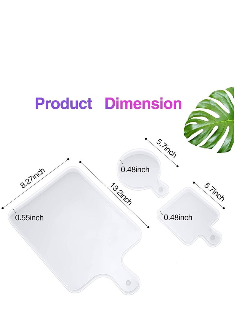 Excefore DIY Silicone Resin Molds, 3 Pcs Resin Casting Molds, Square Serving Tray Molds for Epoxy Resin Coaster, Great for Home Decoration, Ocean Wave Resin Painting Art - Image 2