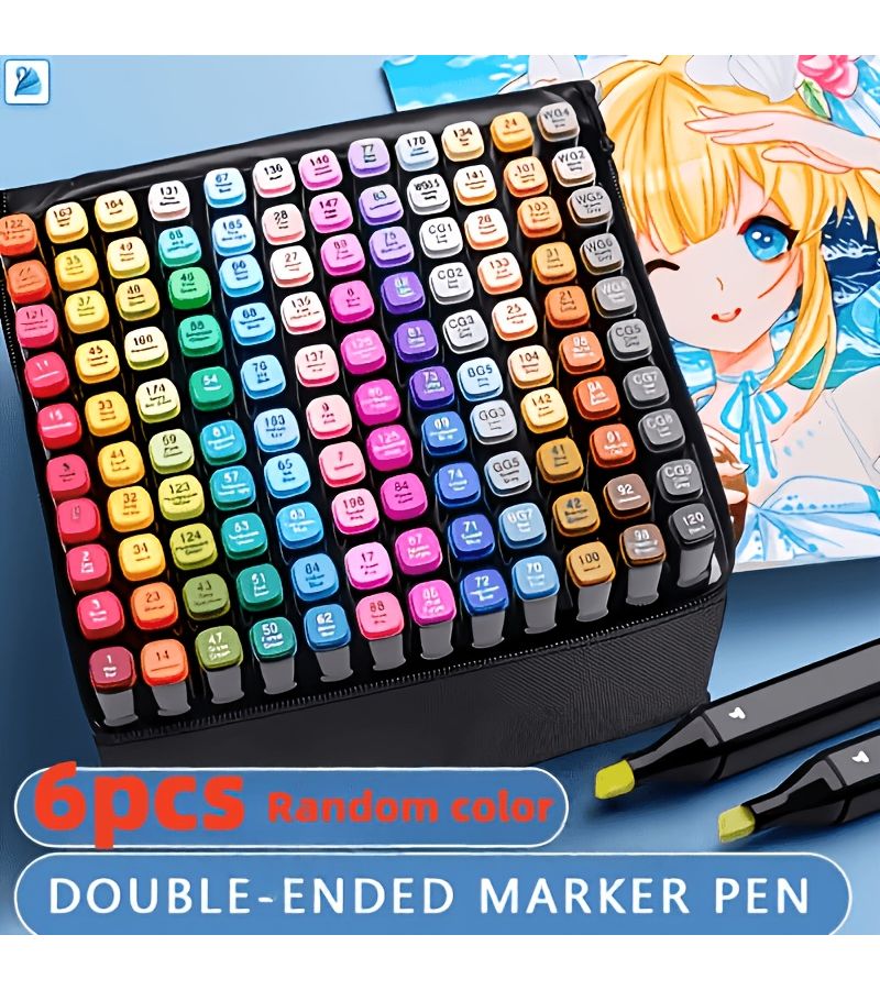 13 Random Colors Dual Tip Art Markers Smooth Broad Tip for Artists - Image 1