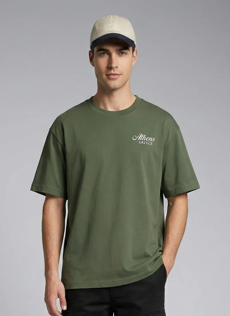 NOBERO Men Oversized Graphic Printed T-shirt