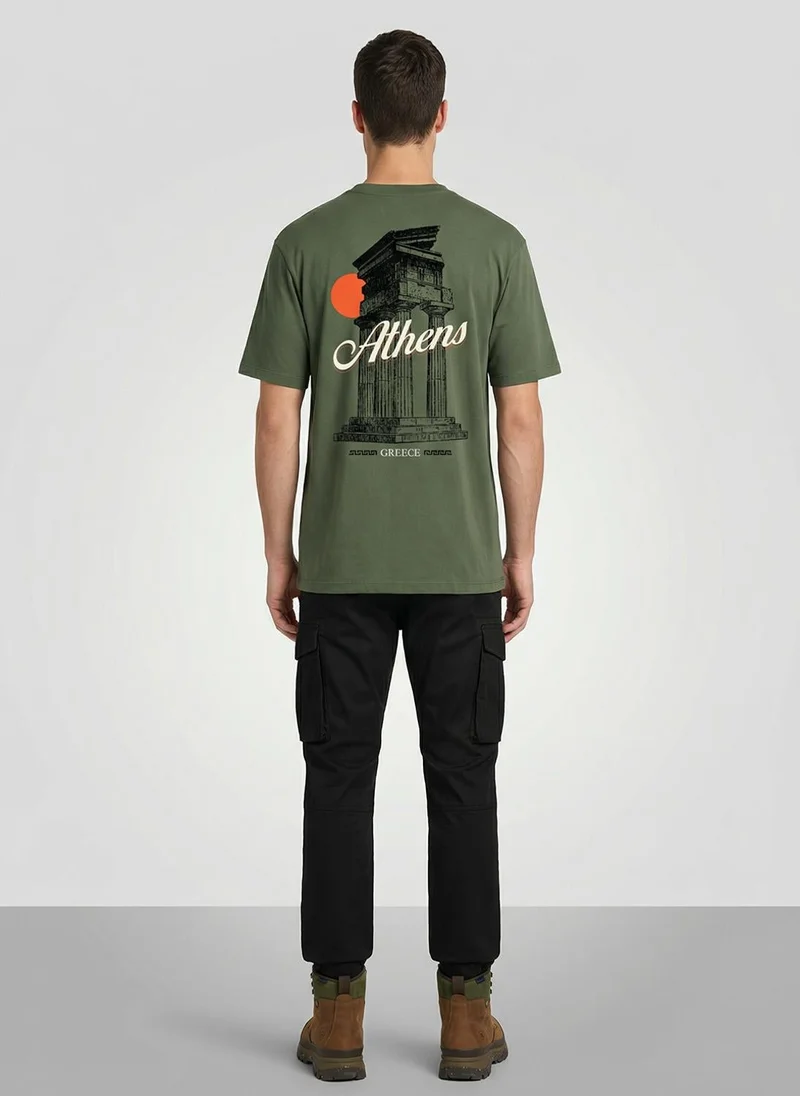 NOBERO Men Oversized Graphic Printed T-shirt