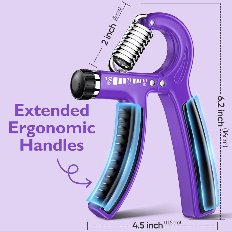 FitBeast Grip Strengthener Forearm Strengthener, Adjustable Hand Grip for Strength Training & Rehabilitation, 10-132 lbs Resistance, Ideal for Athletes and Physical Therapy (1 Piece Purple) - Image 3
