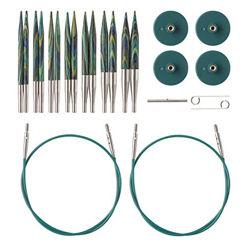 KnitPicks Knit Picks Options 2-3/4" Short Tip Interchangeable Wood Knitting Needle Set (Caspian) - Image 1