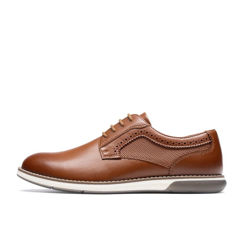 Bruno Marc Men's Casual Dress Sneaker Shoes, Business Formal Derby Plain Toe Oxfords Crossflex GentEdge,Size 13,Brown,SBOX223M - Image 4