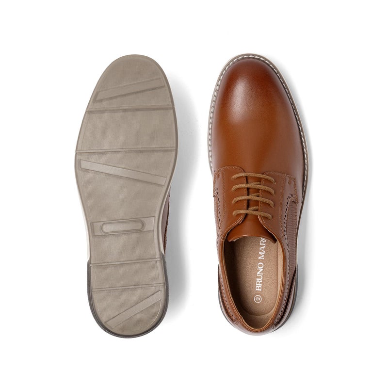 Bruno Marc Men's Casual Dress Sneaker Shoes, Business Formal Derby Plain Toe Oxfords Crossflex GentEdge,Size 13,Brown,SBOX223M - Image 5