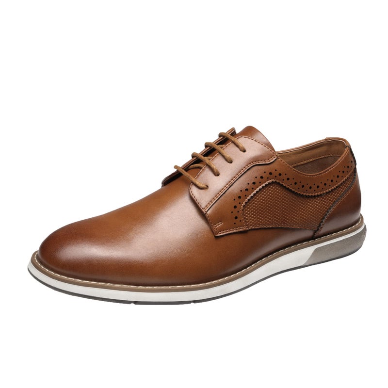 Bruno Marc Men's Casual Dress Sneaker Shoes, Business Formal Derby Plain Toe Oxfords Crossflex GentEdge,Size 13,Brown,SBOX223M - Image 1