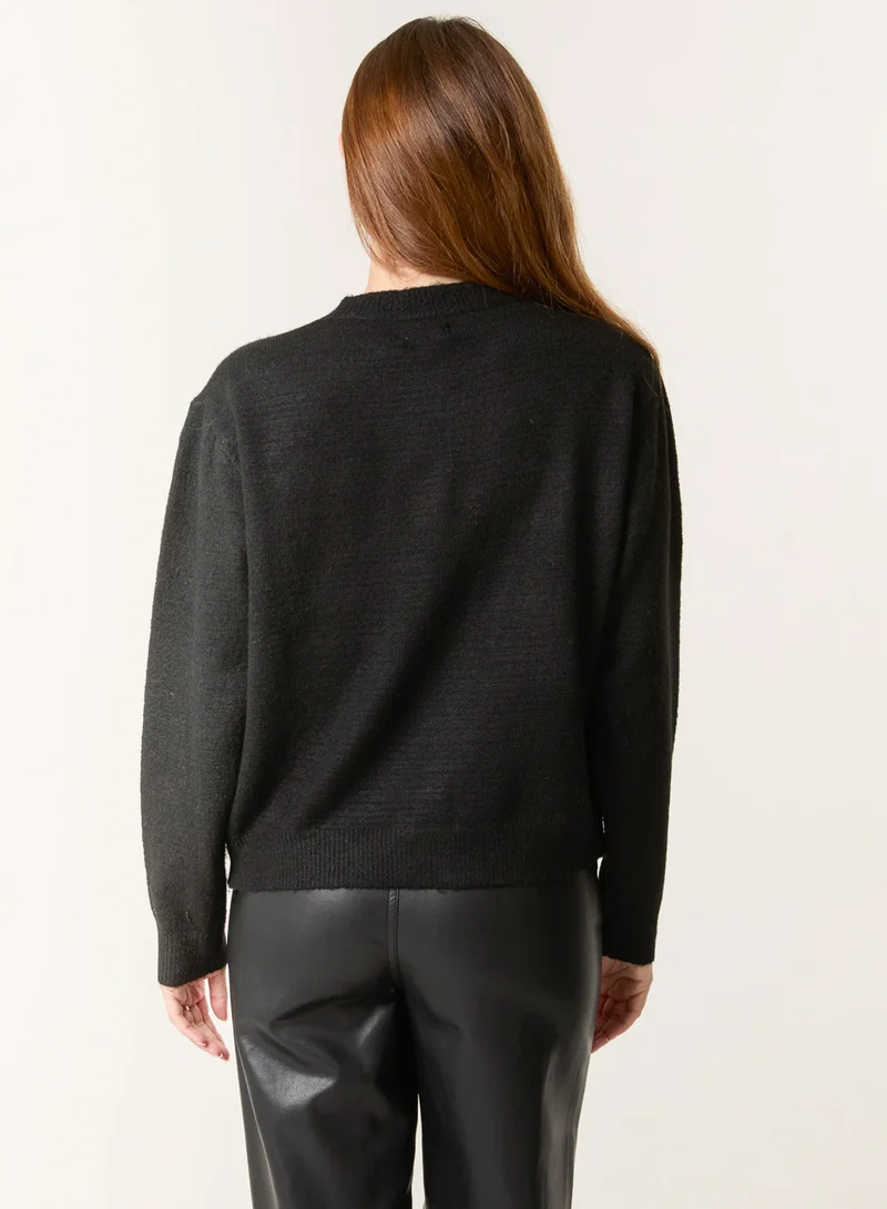 بلو فانيلا كارديجان بأوراق متفصلة من الألماس