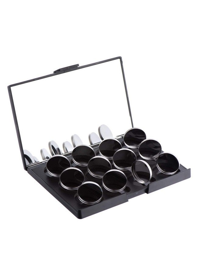 ألون لوحة مكياج ظلال عيون مغناطيسية فارغة مع مرآة و12 قطعة من المقالي المعدنية المستديرة مقاس 26 مم - Image 2