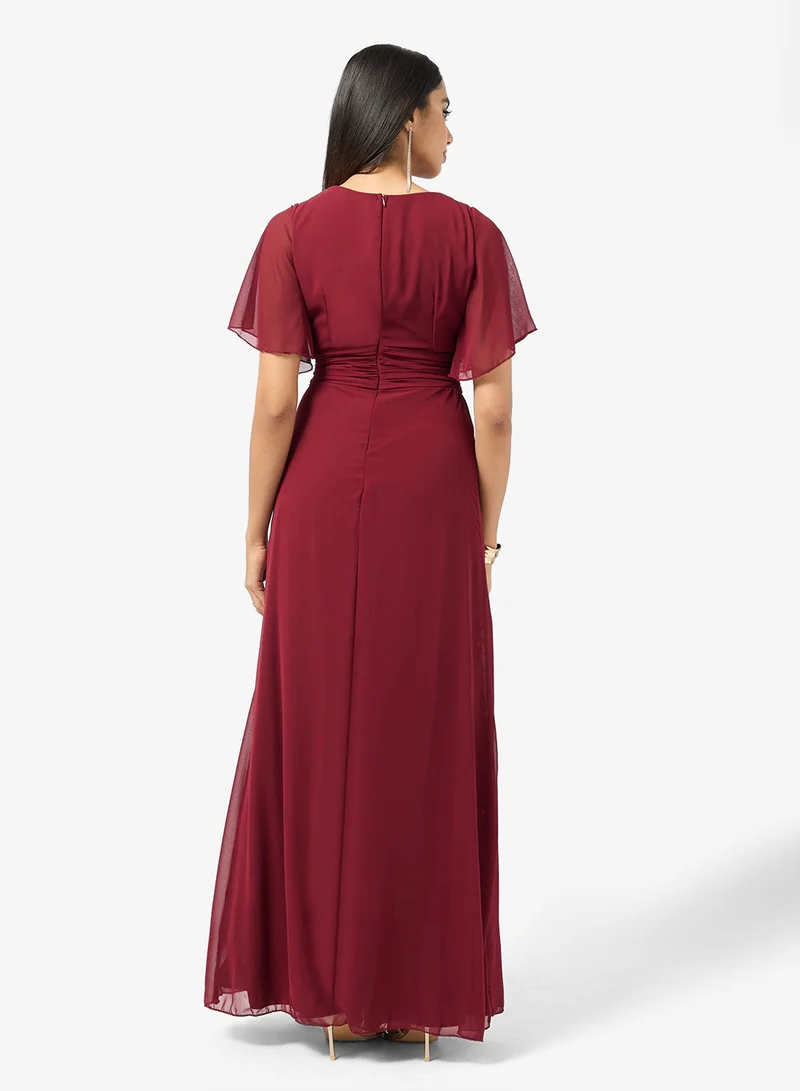 خزانة A-line Dress With Flutter Sleeves