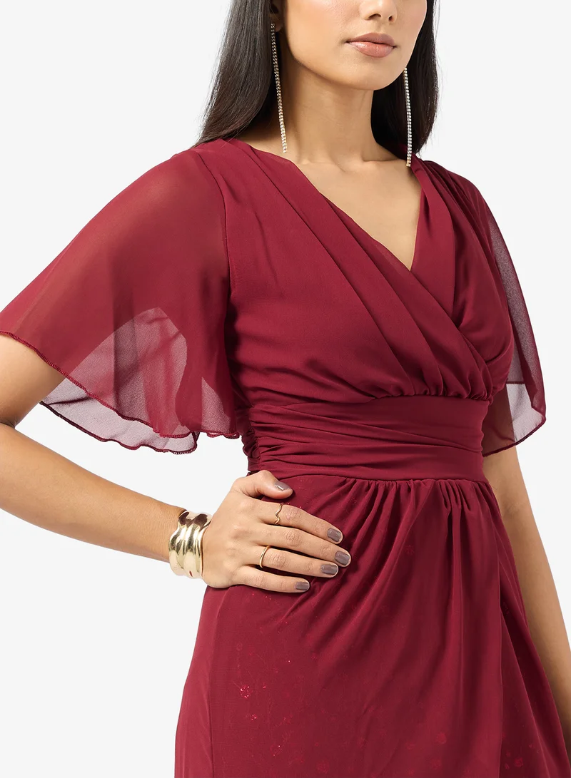 Khizana  A-line Dress With Flutter Sleeves for Women | Best Price UAE