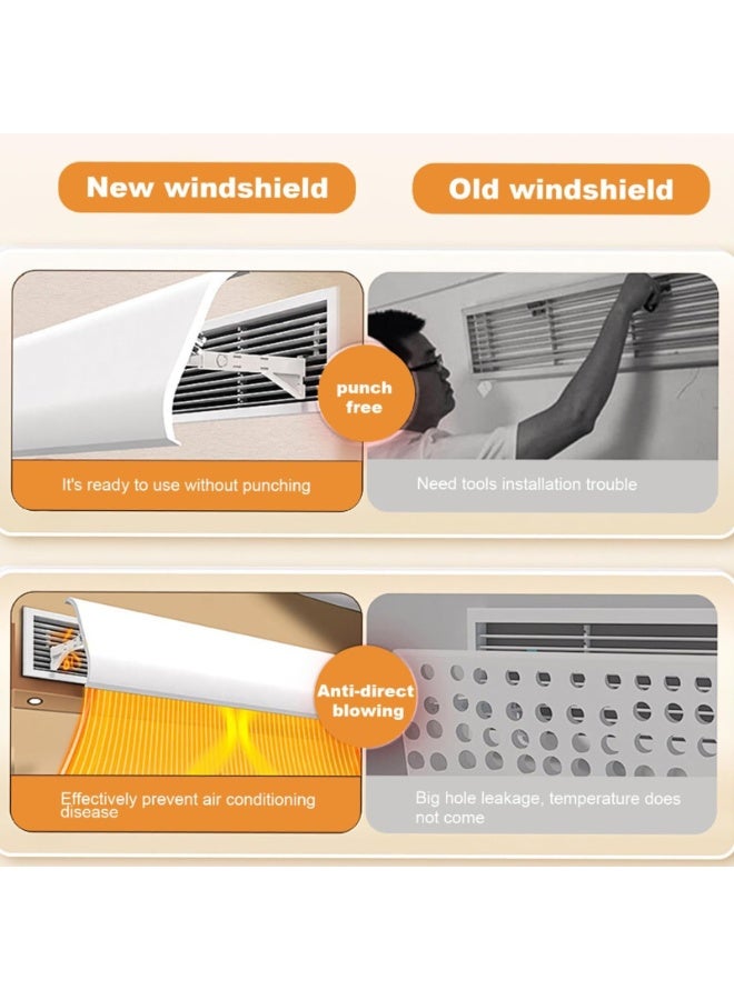 Air Conditioning Wind Deflector Central Air Conditioning Windshield Anti-Direct Blow Baffle - Home, Bedroom, Living Room, Office, Four Seasons Universal (60cm) - Image 4