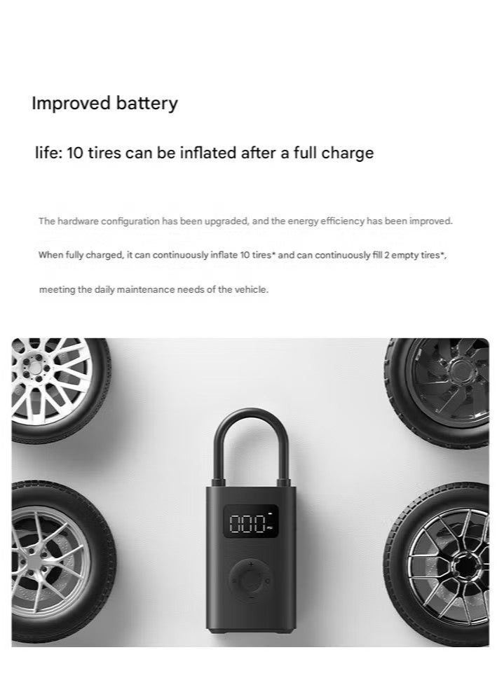 NIBEMINENT Portable Air Compressor 2 Wireless – Mini Tire Inflator,Automatic Air Pump,150 PSI Fast Auto Inflation with Digital Pressure Gauge (Portable & USB-C) for Car, Bicycle, Motorcycle, Ball, Bike, Balloon, Black - Image 4