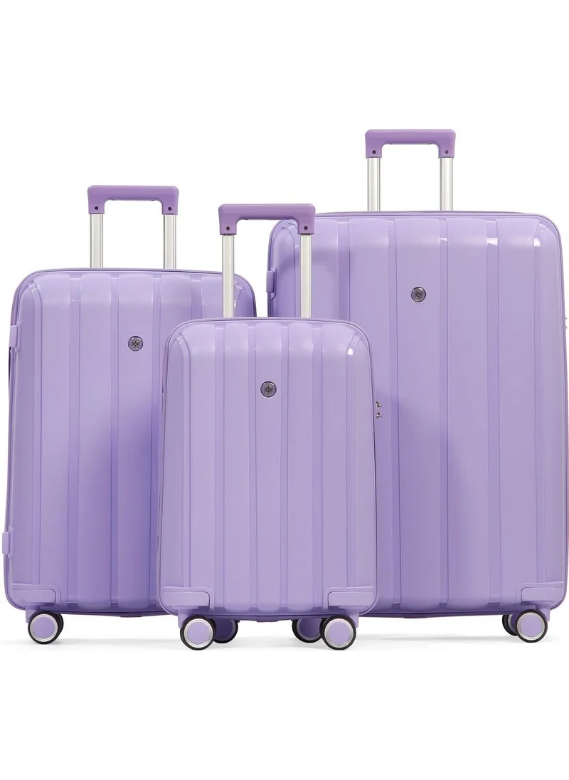 Cengiz Pakel Policarbon 3-Piece Suitcase Set - Lilac - 241MC305S