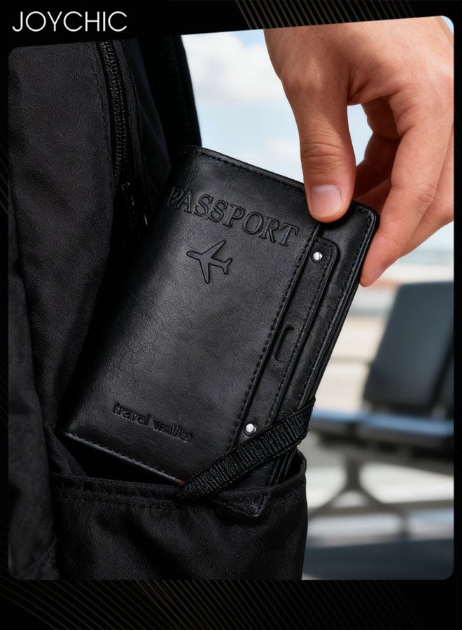 Joychic غطاء جواز سفر متعدد الوظائف للسفر التجاري واقي مستندات منظم تخزين بطاقات عالي السعة - Image 2