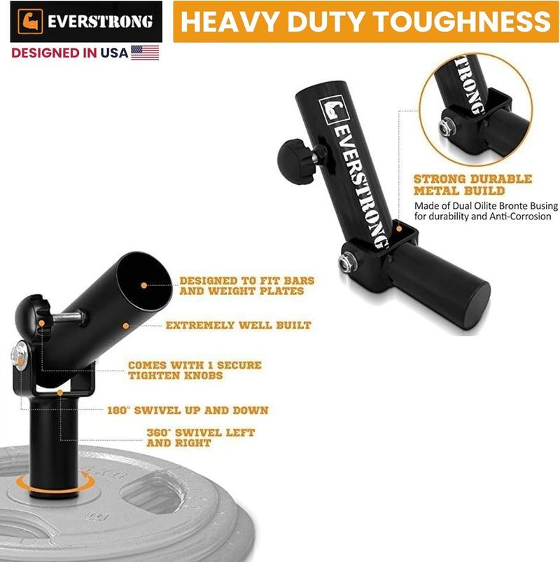 EVER STRONG T Bar Row Attachment with V Bar Attachment Landmine Handle - 360 Swivel Landmine Attachment for Barbell for Full-Body Workout in Home Gym - Small Spaces - Deadlifts Squats Landmine Stand - Image 4