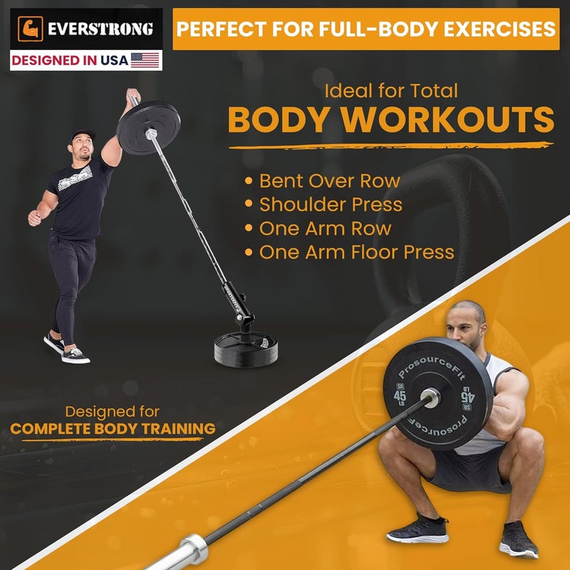 EVER STRONG T Bar Row Attachment with V Bar Attachment Landmine Handle - 360 Swivel Landmine Attachment for Barbell for Full-Body Workout in Home Gym - Small Spaces - Deadlifts Squats Landmine Stand - Image 3