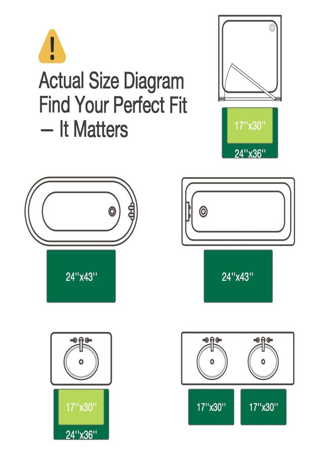 LUMI White Bath Mats for Bathroom, Non Slip Absorbent Soft Bath Rug, Fluffy Washable Classic Bathroom Rugs, Ideal for Floor, Shower Tub, Entryway, 17"x30", White and Beige - Image 2