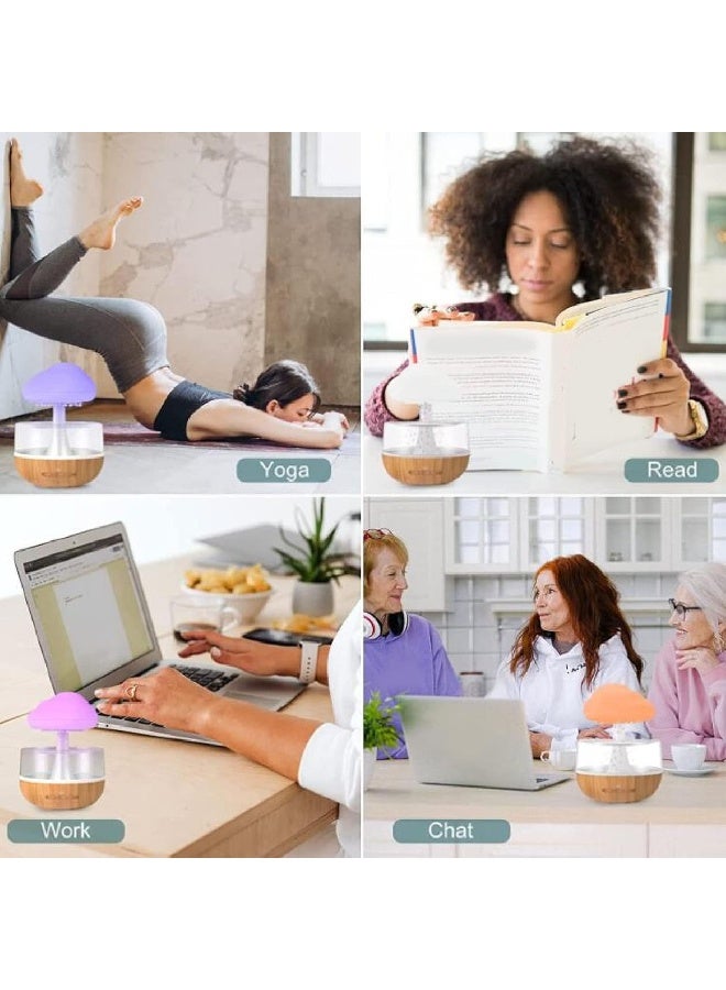 BROLEO Rain Cloud Humidifier, Water Drip Cloud Diffuser Essential Oil Diffuser with 7 Colors LED Lights, 500ml Volume, Desk Bedside Aromatherapy Diffuser for Sleeping Relaxing Mood - Image 5