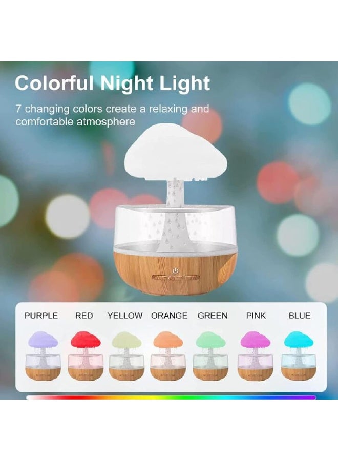 BROLEO Rain Cloud Humidifier, Water Drip Cloud Diffuser Essential Oil Diffuser with 7 Colors LED Lights, 500ml Volume, Desk Bedside Aromatherapy Diffuser for Sleeping Relaxing Mood - Image 3