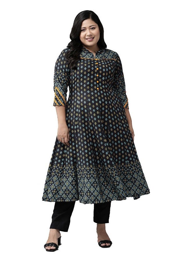 YASH GALLERY Women's Rayon Floral Printed Anarkali Kurta for Women - Image 2