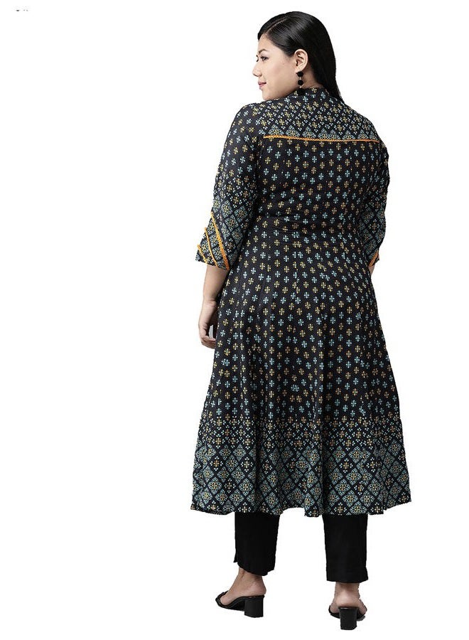 YASH GALLERY Women's Rayon Floral Printed Anarkali Kurta for Women - Image 4