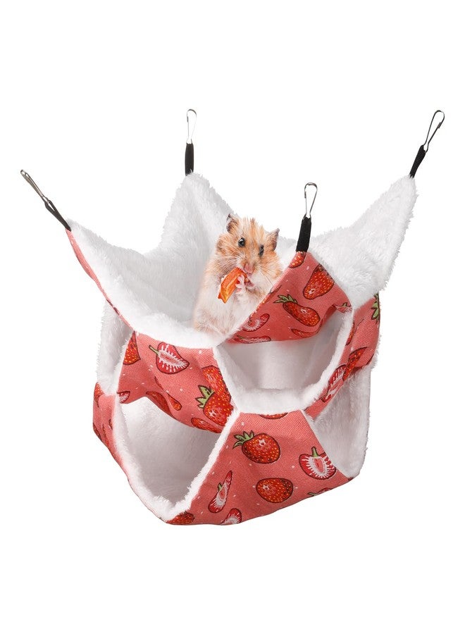 XINRUI 3 Layer Guinea Pig Cage Hammock, Cute Rat Hamster Hanging Hammock Bed Soft Warm Small Animals House Cage Accessories Toy for Ferret Squirrel Chinchilla Parrot Sugar Glider - Image 1