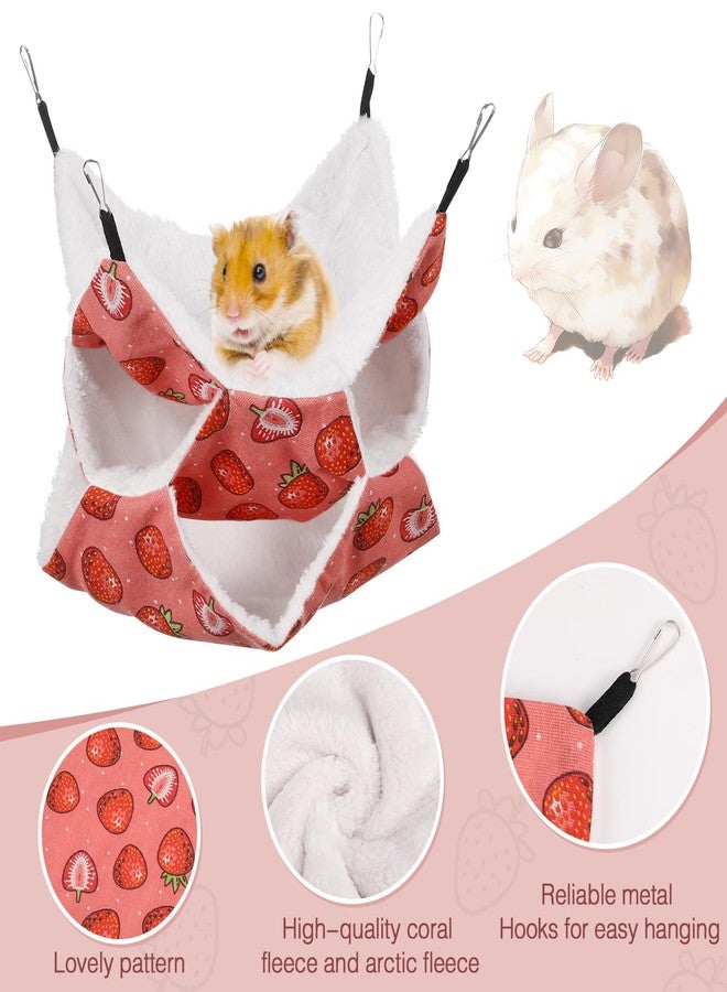 XINRUI 3 Layer Guinea Pig Cage Hammock, Cute Rat Hamster Hanging Hammock Bed Soft Warm Small Animals House Cage Accessories Toy for Ferret Squirrel Chinchilla Parrot Sugar Glider - Image 2