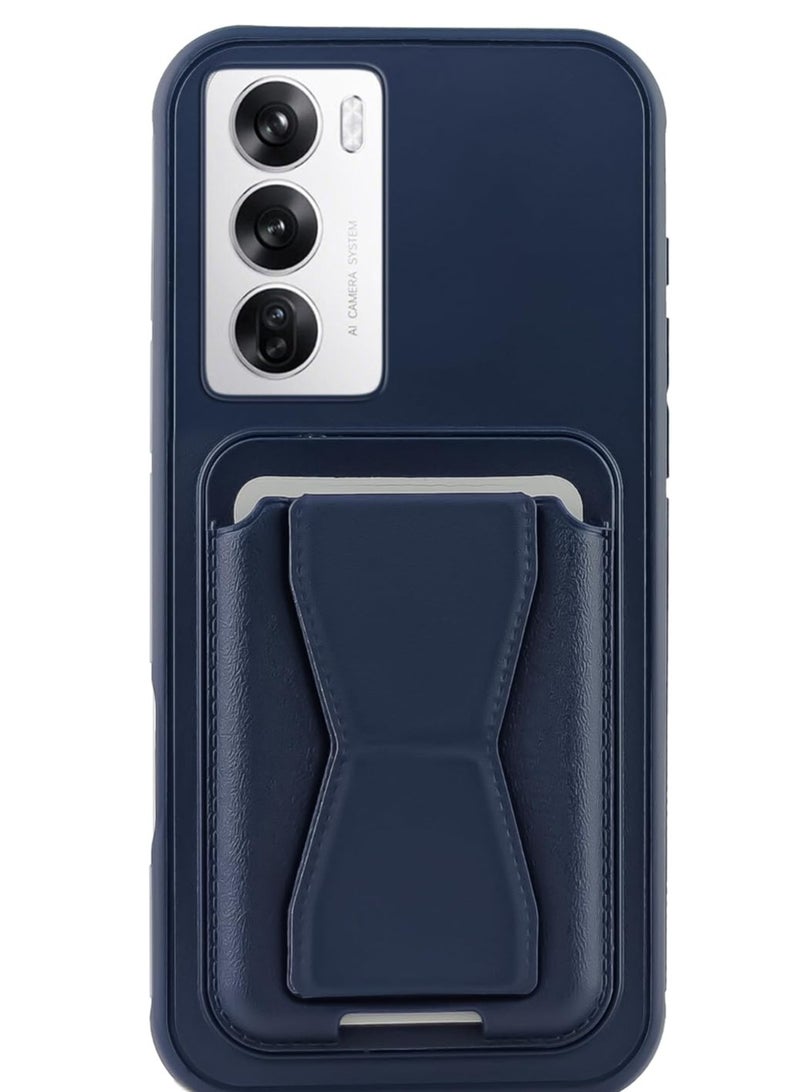 Leather Case With  TPU Frame, Shockproof Protective with Card Holder Stand Compatible with Phone Oppo Reno 12 