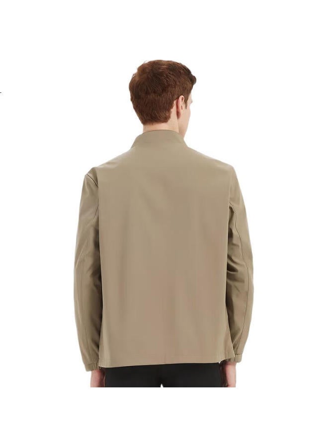 Romon Men'S Jacket, Middle-Aged And Young Men'S Spring And Autumn Stand-Collar Business Casual Solid Color Workwear Jacket, Dad'S Outfit, Men'S Clothing - Image 2