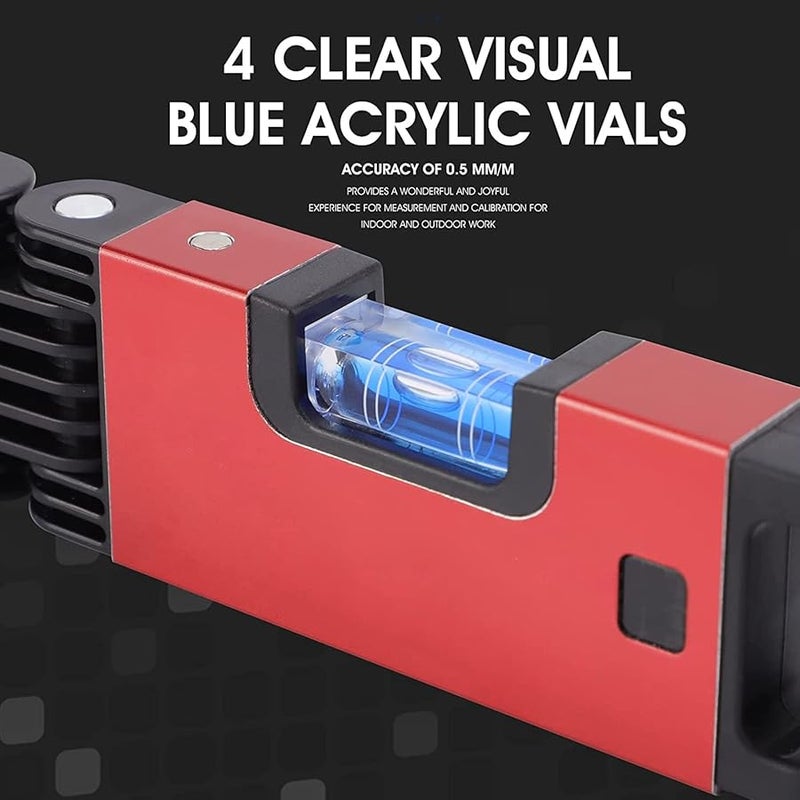 28in Foldable Level Tool Magnetic Aluminum Alloy Multi Angle 4 Bubble Accurate Woodworking - Image 4