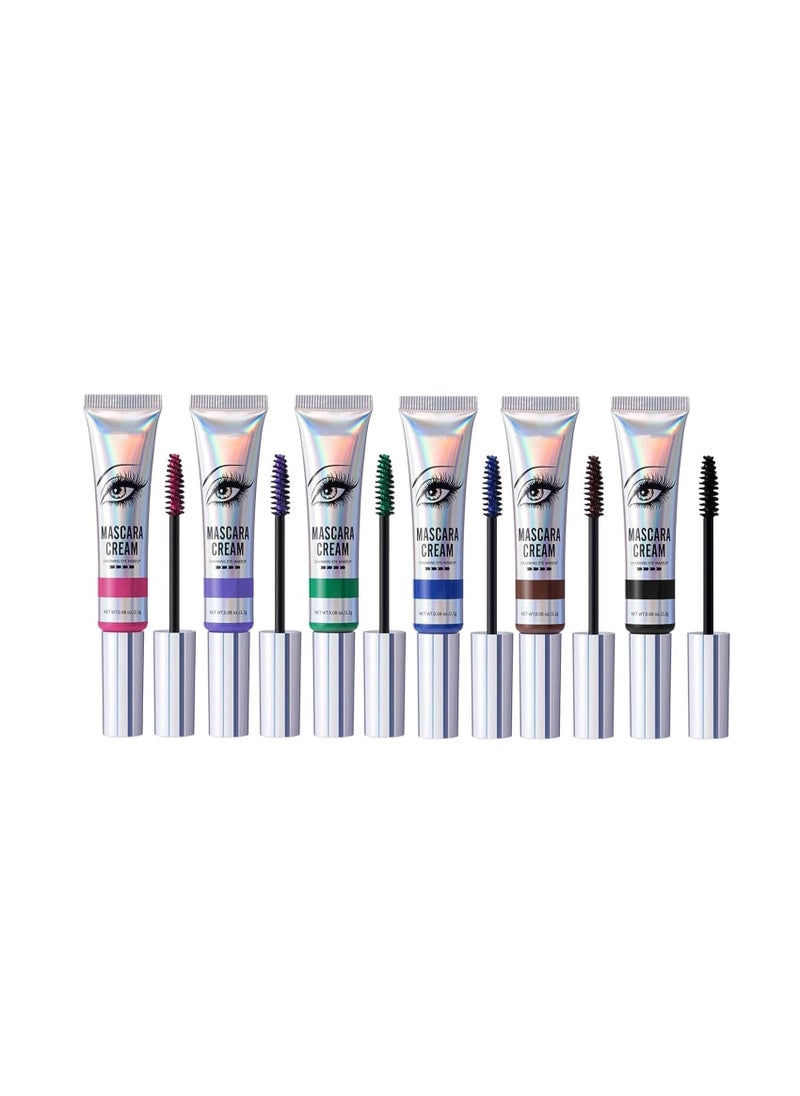 Generic - Waterproof Colored Mascara Set, Long Lasting Smudge-Proof Lash Sensational Mascara, Washable Volumizing Lengthening Defining Curling Eyelash Makeup Set Lift Separate Eye Lashes False Lash 6 Pcs - Image 1